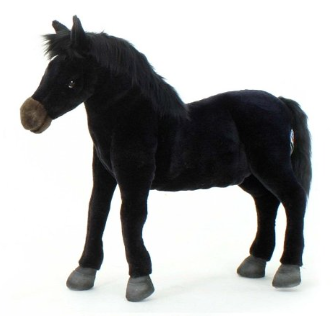 large stuffed black horse